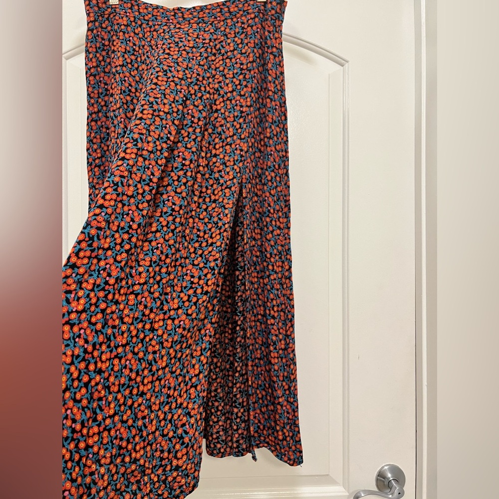 Zara Double Font Slit Floral Midi Skirt - Picture 4 of 7
